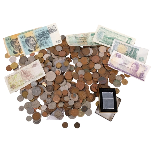 290 - A collection of various world coins, including the UK, Australia, New Zealand, etc, and a small quan... 