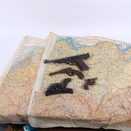 288 - 2 x Second World War Period silk double-sided prisoner of war escape maps, Europe, along with a coll... 