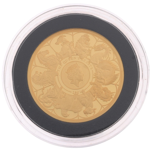 2 - The Queen’s Beasts – 2021 UK Five Ounce Gold Proof Coin, The Royal Mint, 500 Pounds (5oz/156.295g), ... 