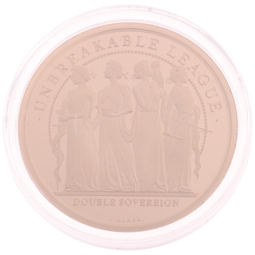 27 - The 2022 Her Majesty’s Graces Platinum Jubilee Gold Proof Double Sovereign Coin, Hattons of London, ... 