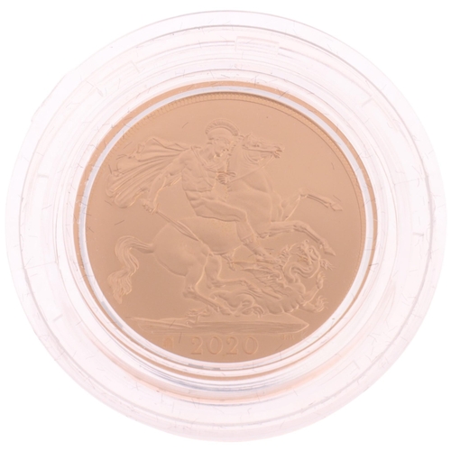 29 - Withdrawal from the European Union – 2020 UK Brexit Gold Sovereign Coin, The Royal Mint, 7.98g, 916.... 
