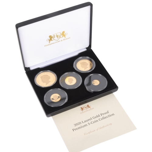40 - 2020 Laurel Gold Proof Premium 5-Coin Collection, Harrington & Byrne, Tristan da Cunha, comprising F... 