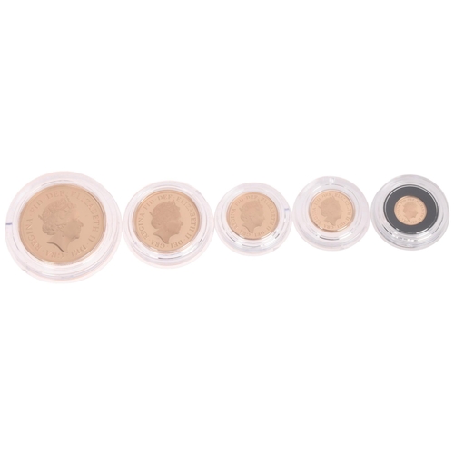51 - The Sovereign – 2020 UK Gold Proof Sovereign 5-Coin Collection, The Royal Mint, comprising Five Sove... 