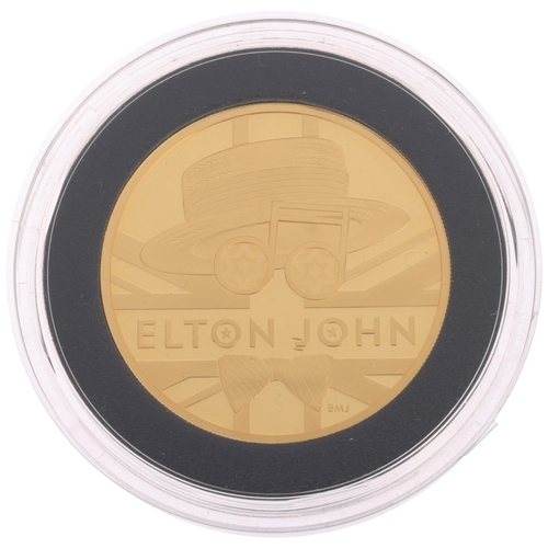 8 - Elton John 2020 UK Five Ounce Gold Proof Coin, The Royal Mint, 500 Pounds (5oz/156.295g), 999.9 Au (... 