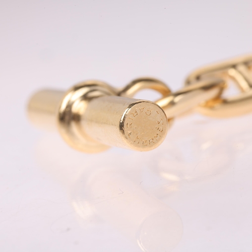 1103 - HERMES - a Vintage French 18ct gold Chaine d'Ancre bracelet, circa 1980, solid mariner links and T-b... 