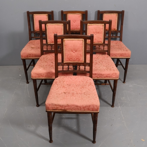 Bruce J. Talbert for Gillows - A set of six Victorian aesthetic mahogany dining or side chairs, of documented design, rear legs stamped Gillow.