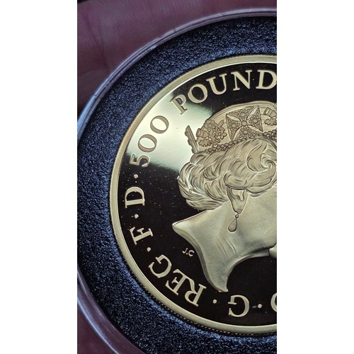 2 - The Queen’s Beasts – 2021 UK Five Ounce Gold Proof Coin, The Royal Mint, 500 Pounds (5oz/156.295g), ... 