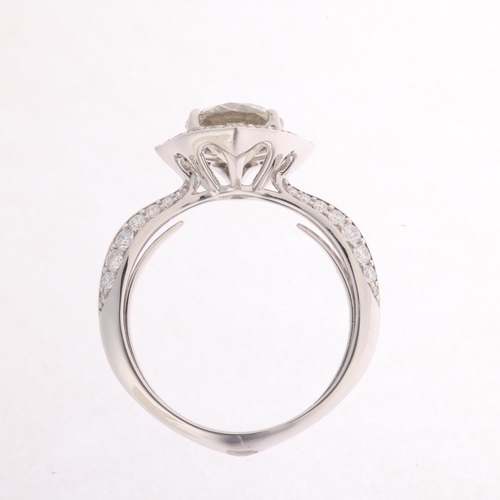 100 - KAT FLORENCE - an 18ct white gold zultanite and D colour flawless diamond cluster ring, set with a 2... 