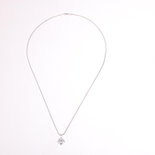 115 - A 1.87ct single stone diamond pendant necklace, claw set with a 1.87ct round brilliant-cut diamond, ... 