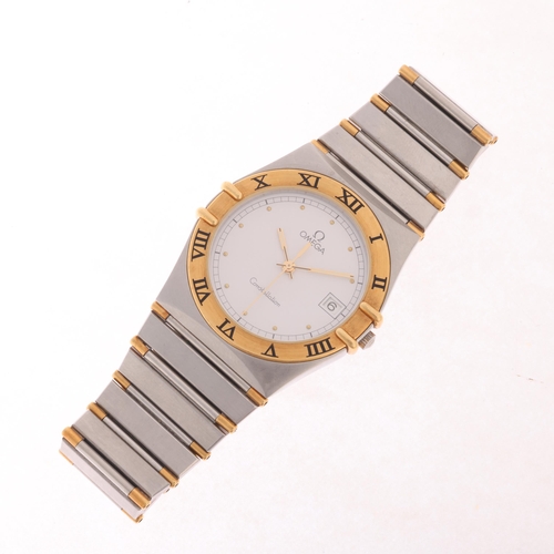 11 - OMEGA - a bi-metal Constellation quartz calendar bracelet watch, ref. 396.1070/1080, circa 1989, whi... 