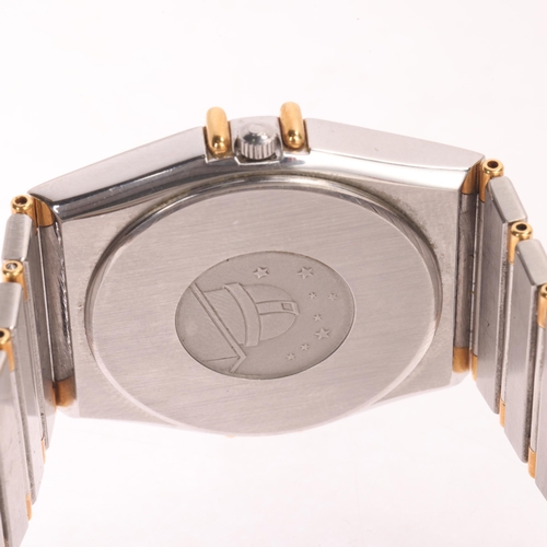 11 - OMEGA - a bi-metal Constellation quartz calendar bracelet watch, ref. 396.1070/1080, circa 1989, whi... 