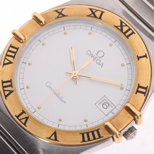 11 - OMEGA - a bi-metal Constellation quartz calendar bracelet watch, ref. 396.1070/1080, circa 1989, whi... 