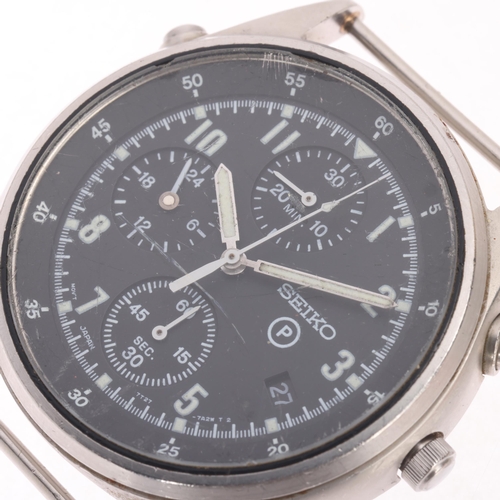 15 - SEIKO - a stainless steel British Military Issue Generation 2 quartz chronograph calendar wristwatch... 