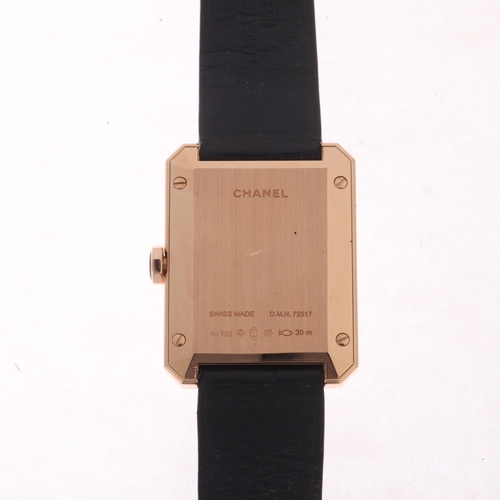 22 - CHANEL - a lady's 18ct beige gold Boy-Friend quartz calendar wristwatch, ref. H4313, purchased April... 