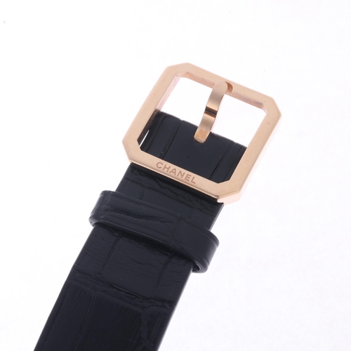 22 - CHANEL - a lady's 18ct beige gold Boy-Friend quartz calendar wristwatch, ref. H4313, purchased April... 