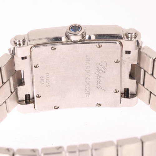 26 - CHOPARD - a lady's stainless steel diamond Happy Sport quartz calendar bracelet watch, ref. 8495, wh... 
