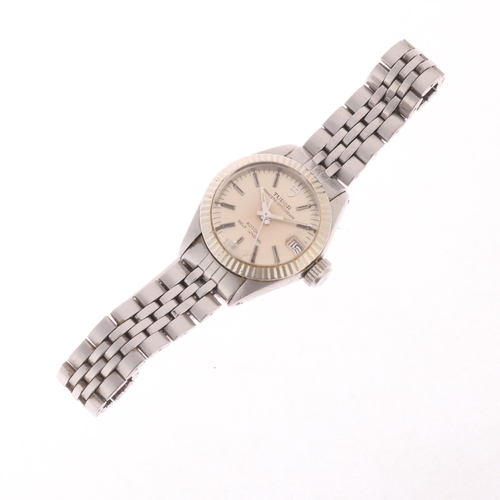 36 - TUDOR - a lady's Vintage stainless steel Princess Oysterdate automatic calendar bracelet watch, ref.... 