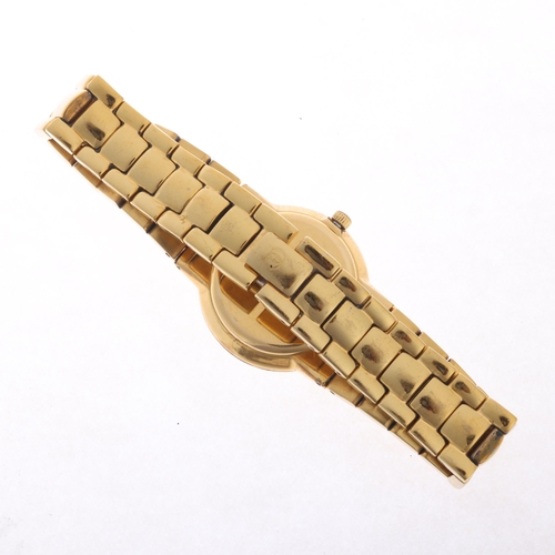 41 - GUCCI - a lady's gold plated quartz bracelet watch, ref. 3300.2.L, champagne dial with dauphine hand... 