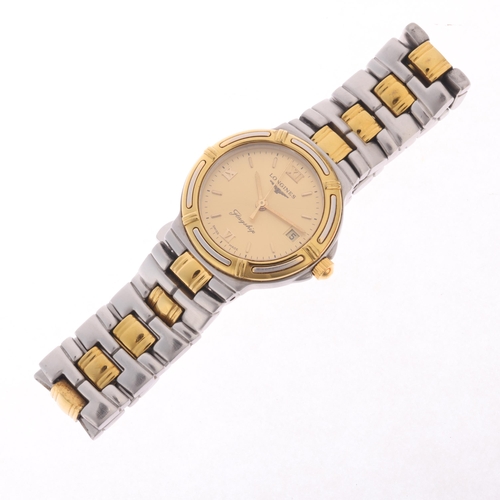 42 - LONGINES - a lady's gold plated stainless steel Flagship quartz calendar bracelet watch, ref. L5.151... 