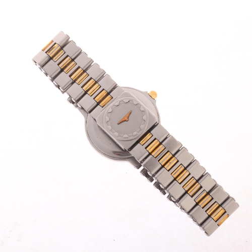 47 - LONGINES - a lady's gold plated stainless steel Conquest quartz calendar bracelet watch, champagne d... 