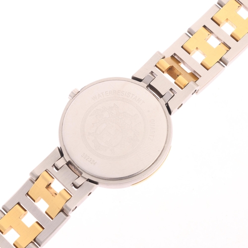 48 - HERMES - a lady's gold plated stainless steel Windsor quartz calendar bracelet watch, ref. 62.03, ci... 