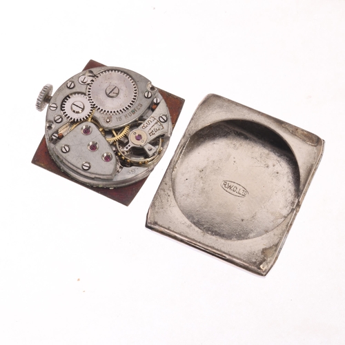 5 - ROLCO (ROLEX SUBSIDIARY BRAND) - a Vintage chrome plated mechanical wristwatch head, circa 1930s, si... 