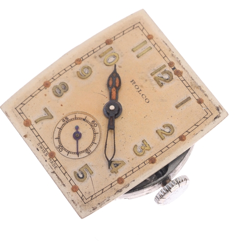 5 - ROLCO (ROLEX SUBSIDIARY BRAND) - a Vintage chrome plated mechanical wristwatch head, circa 1930s, si... 