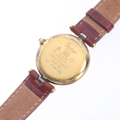7 - MUST DE CARTIER - a vermeil sterling silver Vendome quartz wristwatch, ref. 590003, circa 1980s, cre... 