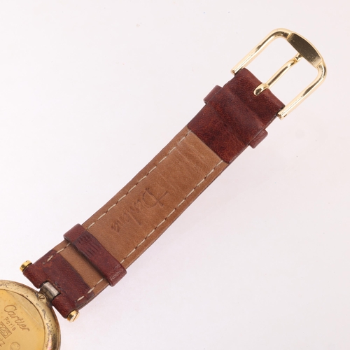 7 - MUST DE CARTIER - a vermeil sterling silver Vendome quartz wristwatch, ref. 590003, circa 1980s, cre... 