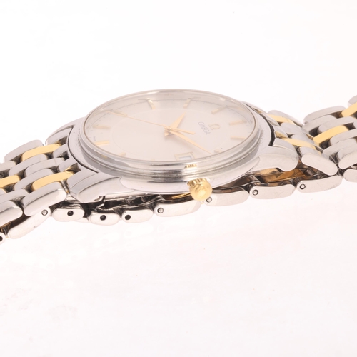 8 - OMEGA - a gold plated stainless steel De Ville Prestige quartz calendar bracelet watch, ref. 196.115... 