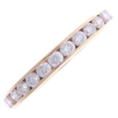 363 - An 18ct gold diamond full eternity ring, channel set with modern round brilliant-cut diamonds, total... 