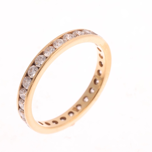 363 - An 18ct gold diamond full eternity ring, channel set with modern round brilliant-cut diamonds, total... 