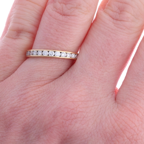 363 - An 18ct gold diamond full eternity ring, channel set with modern round brilliant-cut diamonds, total... 