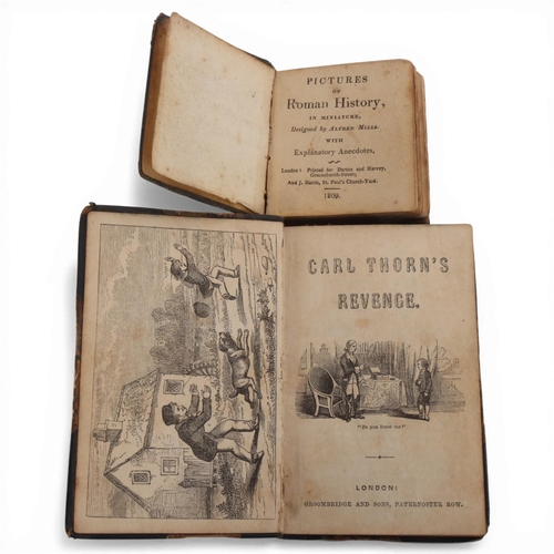 105 - 2 early 19th century miniature books, Pictures of Roman History designed by Alfred Mills 1809, and C... 