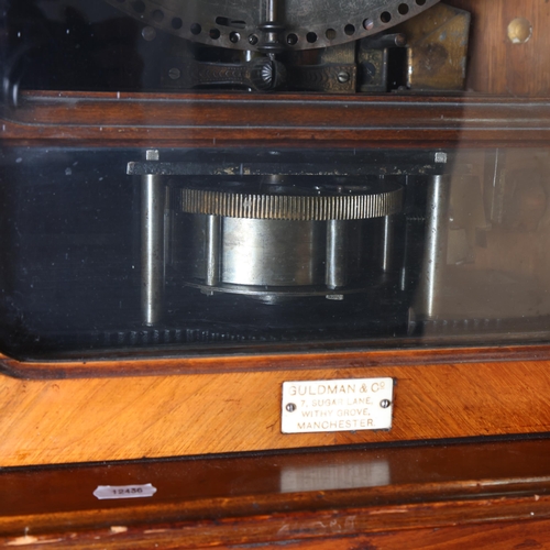 12 - A 19th century Swiss polyphon, penny operated mechanism in floor standing walnut cabinet, Leipzig ma... 