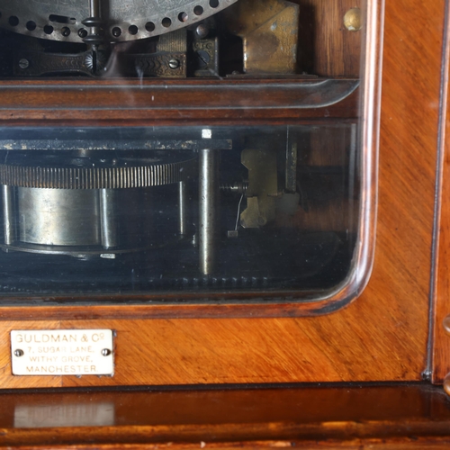 12 - A 19th century Swiss polyphon, penny operated mechanism in floor standing walnut cabinet, Leipzig ma... 