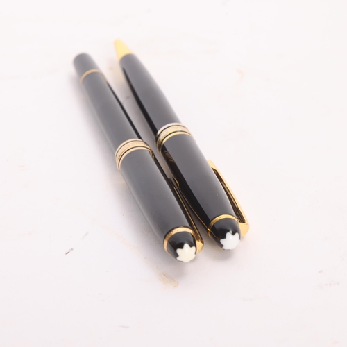 134A - A Mont Blanc Meisterstuck Fountain and Ballpoint pen, length of both 13.7cm