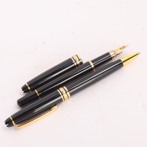 134A - A Mont Blanc Meisterstuck Fountain and Ballpoint pen, length of both 13.7cm