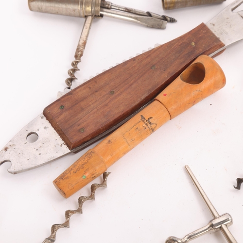 48 - 9 various corkscrews and bottle openers, including 