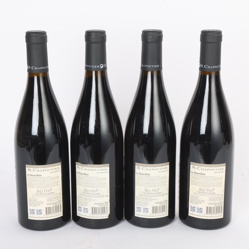 66 - 4 bottles of Cotes De Roussillion Villages red wine, M Chapoutier, Bila-Haut, Occultum Lapidem, 2 x ... 