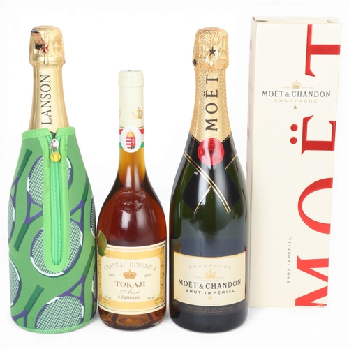 67 - 2 bottles of non vintage Champagne, Moet & Chandon Brut Imperial in presentation box 750ml, Lanson B... 