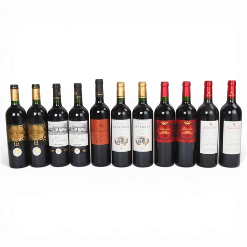 72 - 11 bottles of red wine, 1 x 2014 Rioja - Altos, De La Guardia, 2 x 2015 Chateau La Haille Bordeaux S... 