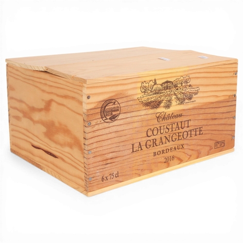 73 - A case of 6 Chateau Coustaut La Grangeotte Bordeaux 2016, in original wooden box