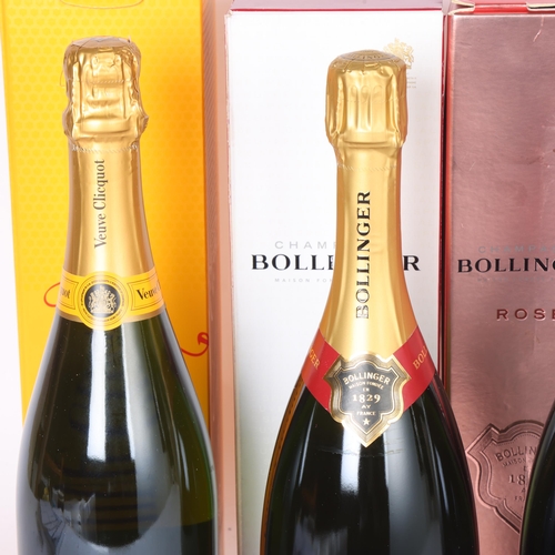 74C - 4 bottles of Champagne, Bollinger Rose and Special cuvee, Veuve Clicquot Brut and Laurent -Perrier B... 