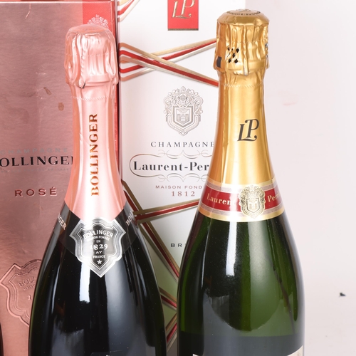 74C - 4 bottles of Champagne, Bollinger Rose and Special cuvee, Veuve Clicquot Brut and Laurent -Perrier B... 