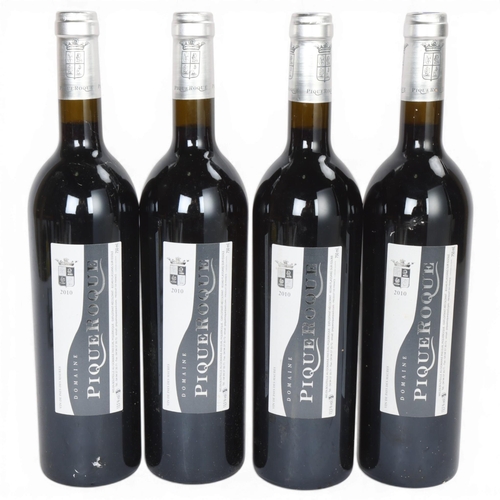 74F - 4 bottles of red wine, 2010 Pique Roque, Vin De Pays Des Maures, 750ml