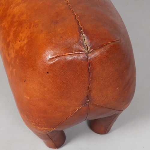 75 - A leather pig footstool in the manner of Omersa for Liberty & Co, early 20th century, height 33cm, l... 