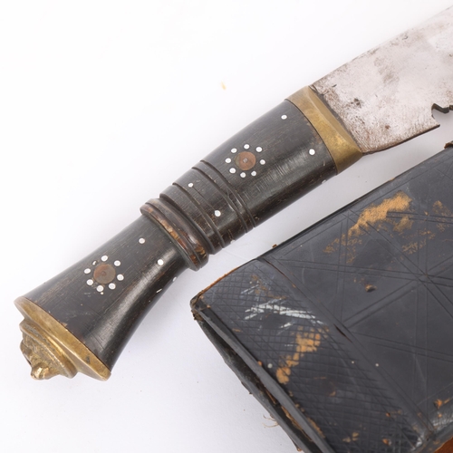 80 - A large mid-20th century Malayan kukri knife, blade length 45cm