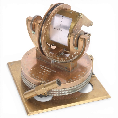 86 - A Union Observatory sun compass, second world war period, South African Army issue, one of only 128 ... 