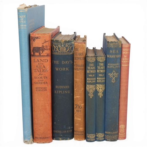 90 - Rudyard Kipling, 8 books including The Years Between Vol I & II Service Edition, Methuen & Co London... 